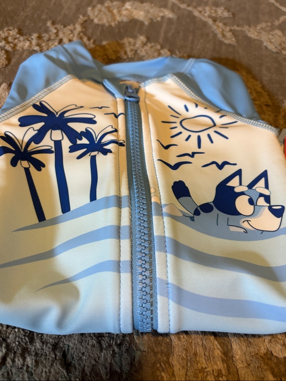 Bluey Zip-Front Rash-guard Swimwear